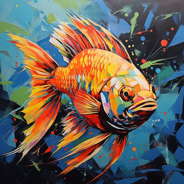 Rainbow Fish Oil Canvas